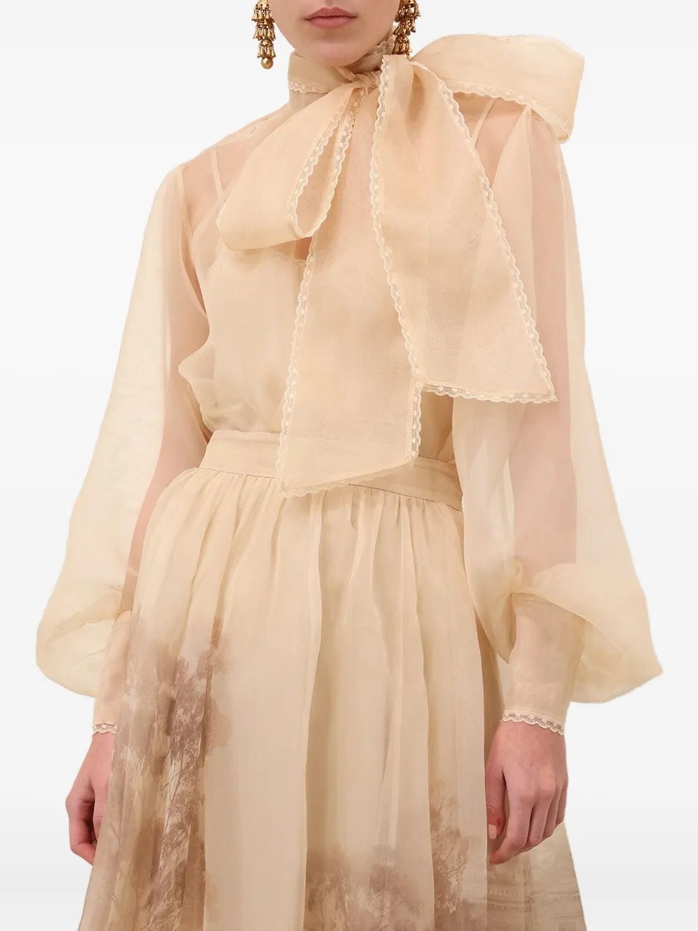 ZIMMERMANN Memento organza blouse - Beige