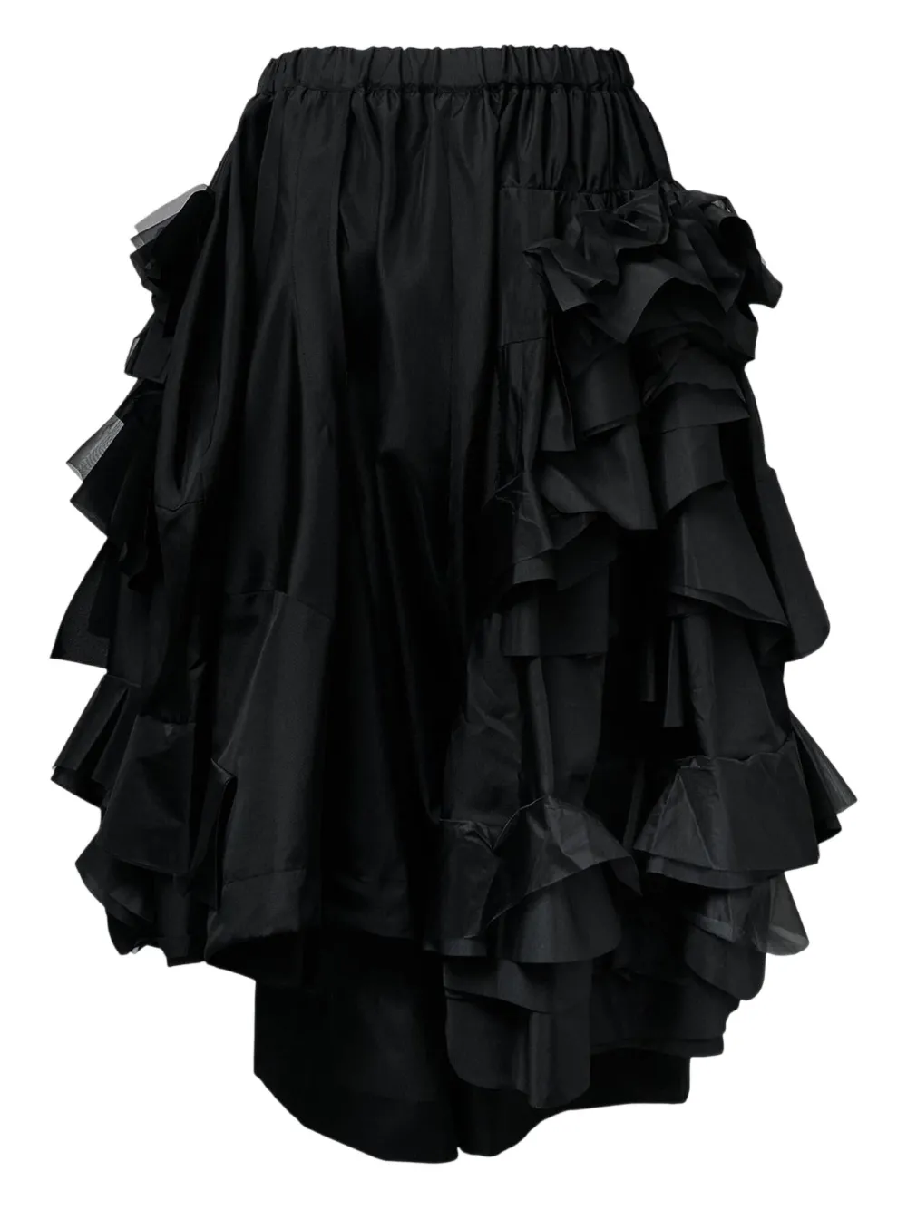 Comme Des Garçons Tropical Ruffled Trousers In Black