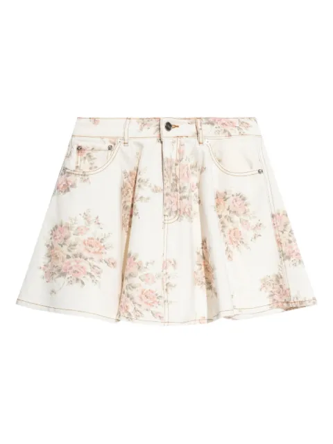 GANNI floral-print mini skirt
