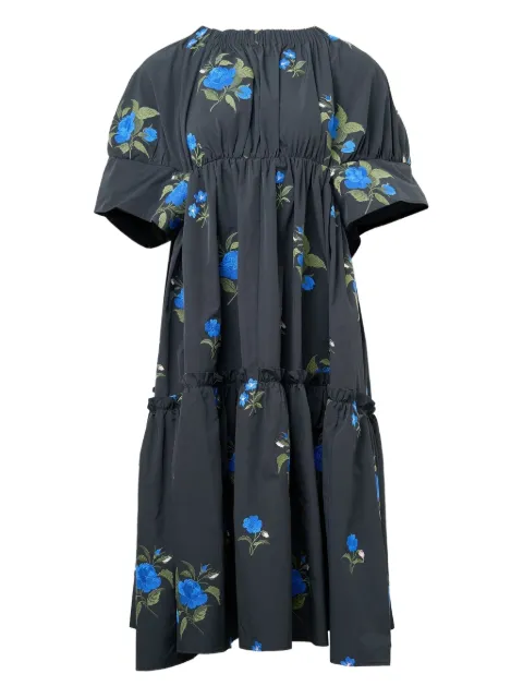 CAROLINE HU roses-embroidery dress