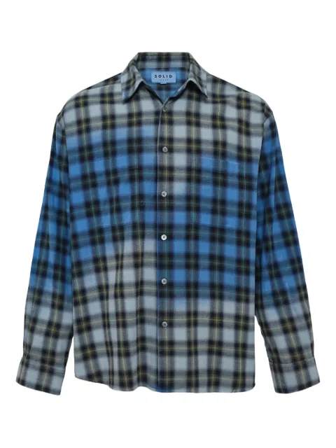 SOLID HOMME bleached checked shirt