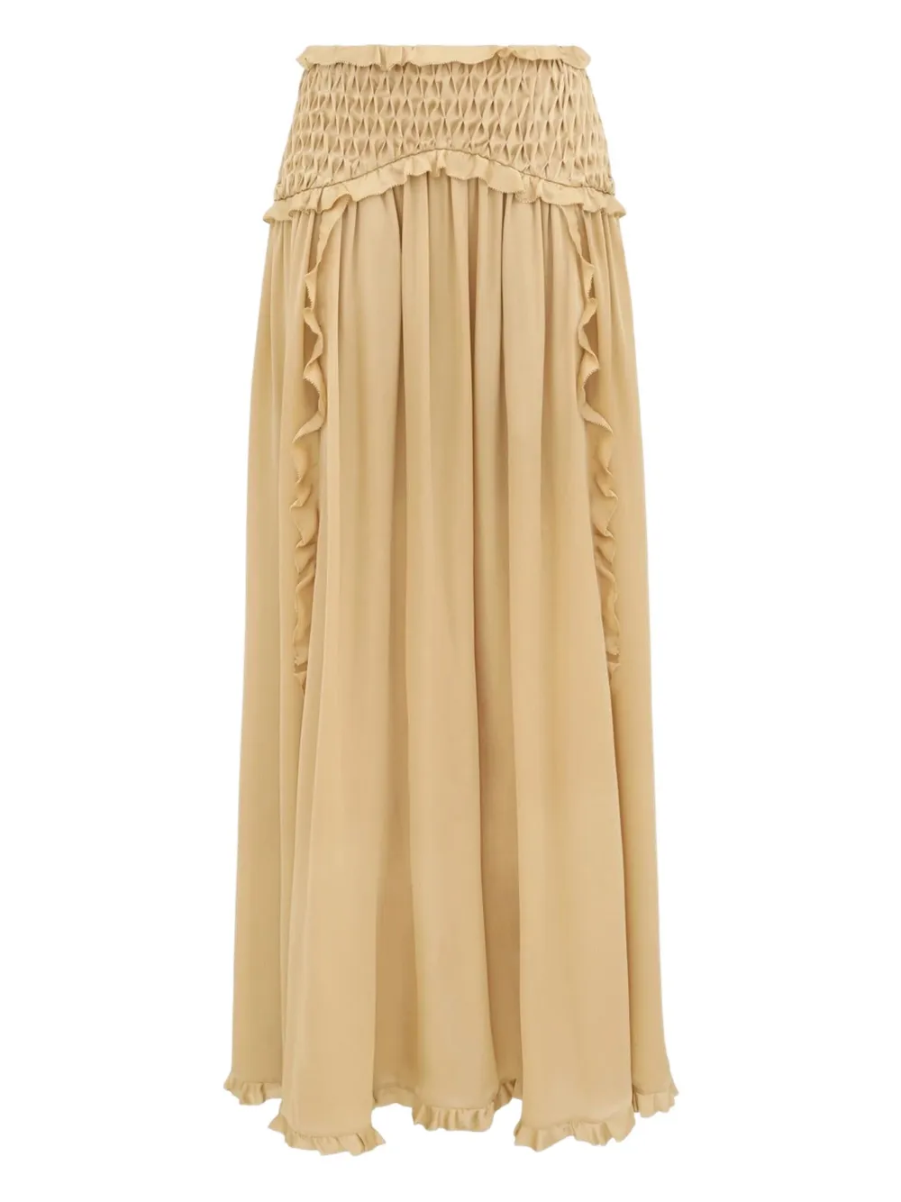 Zimmermann Hypnotic Ruffled Maxi Skirt In Brown