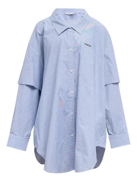 pushBUTTON striped layered shirt dress