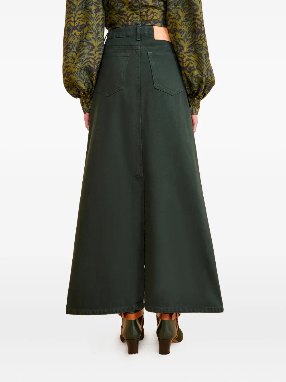 Ulla Johnson Anais denim maxi skirt - Groen