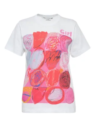 Comme Des Garçons Girl x Mao Yoshino T-Shirt | White | FARFETCH SG