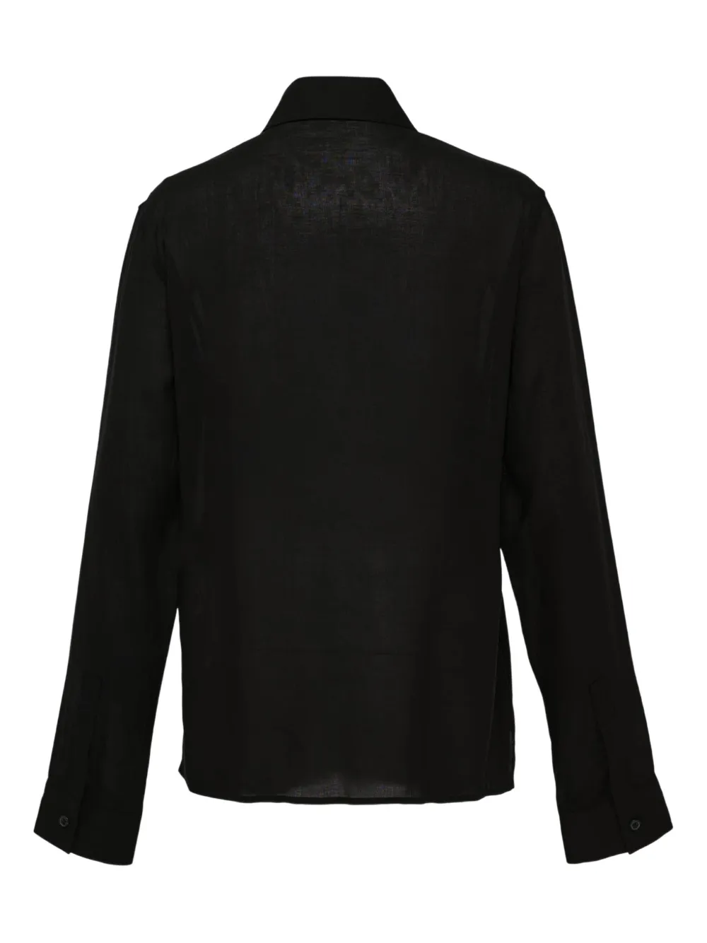 Y's Pintuck Ruffled Blouse In Black