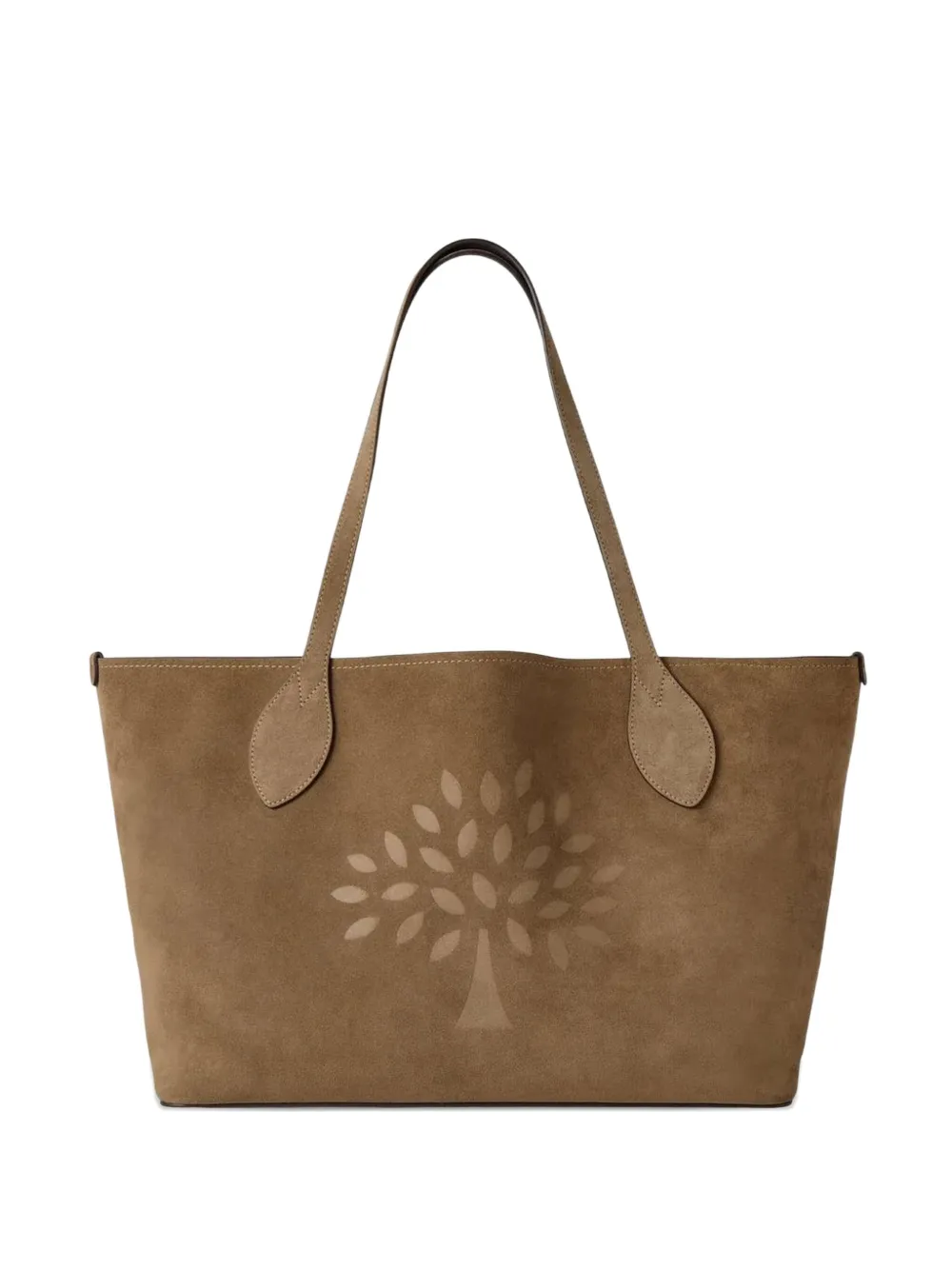 Mulberry Tree-motif Suede Tote Bag In Brown