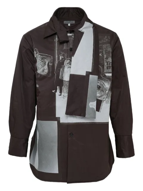 Yohji Yamamoto camisa con detalle de estola