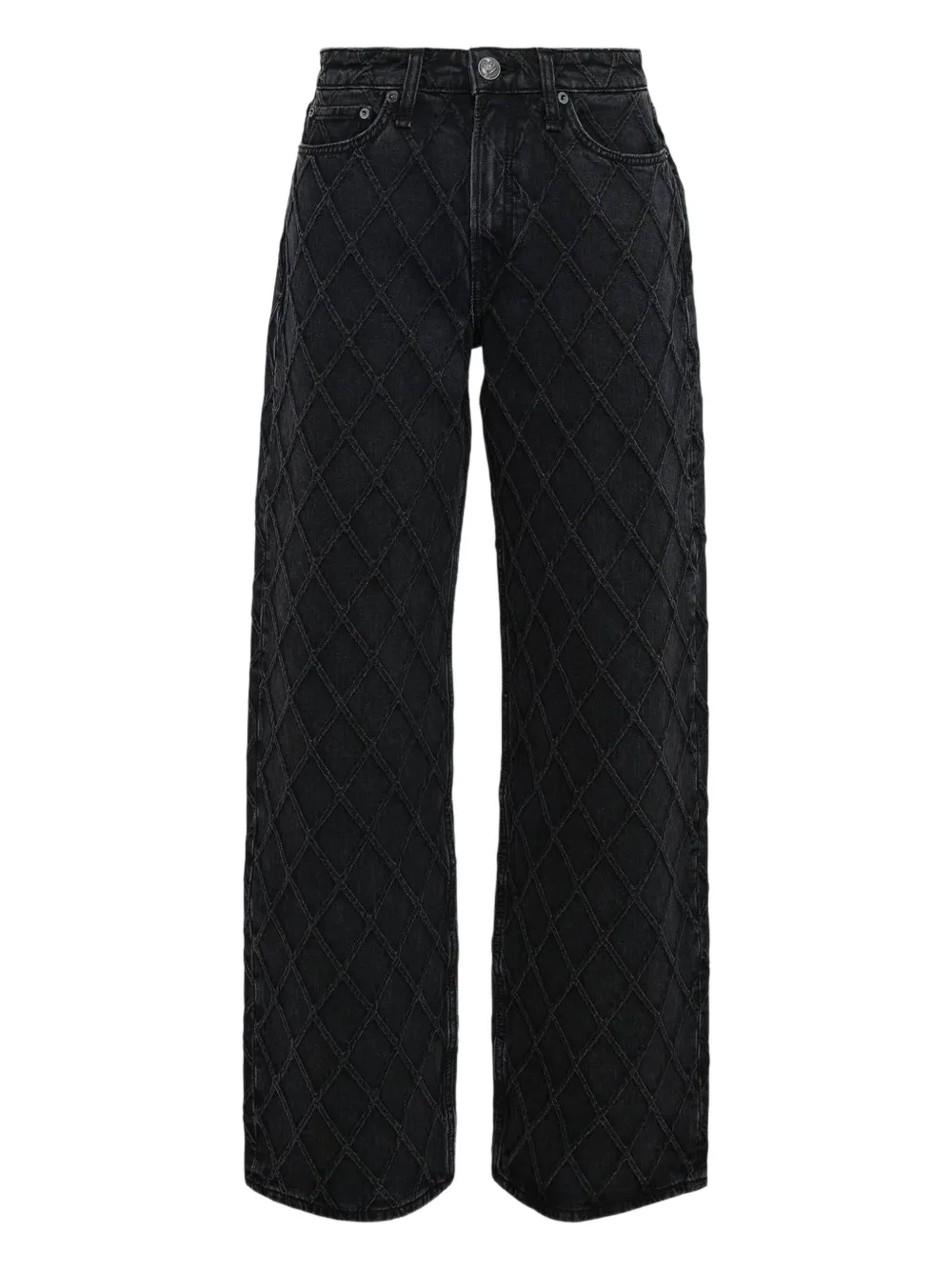 Rag & Bone Quilted-design Jeans In Black