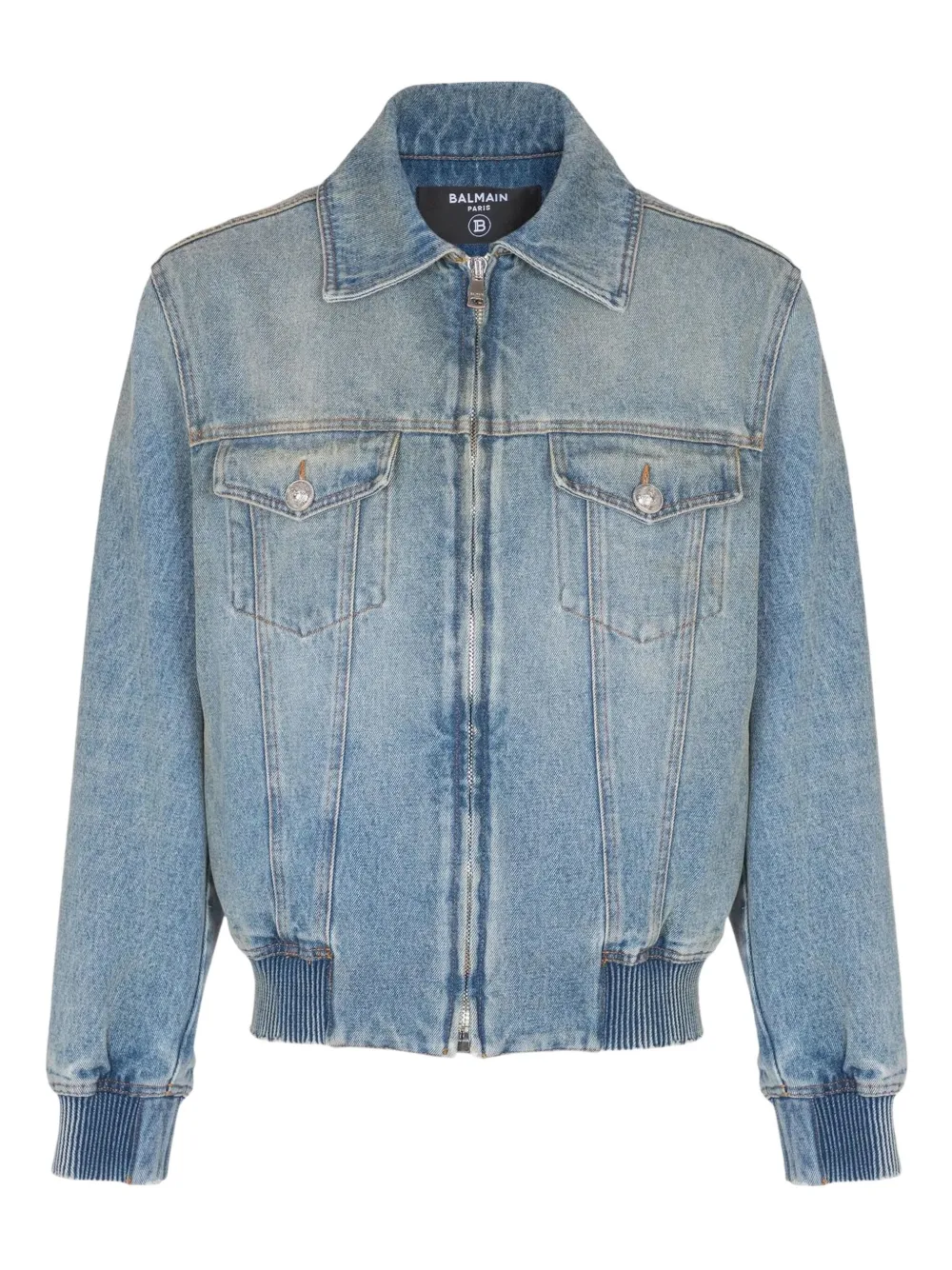 Balmain chain lining denim jacket Blauw