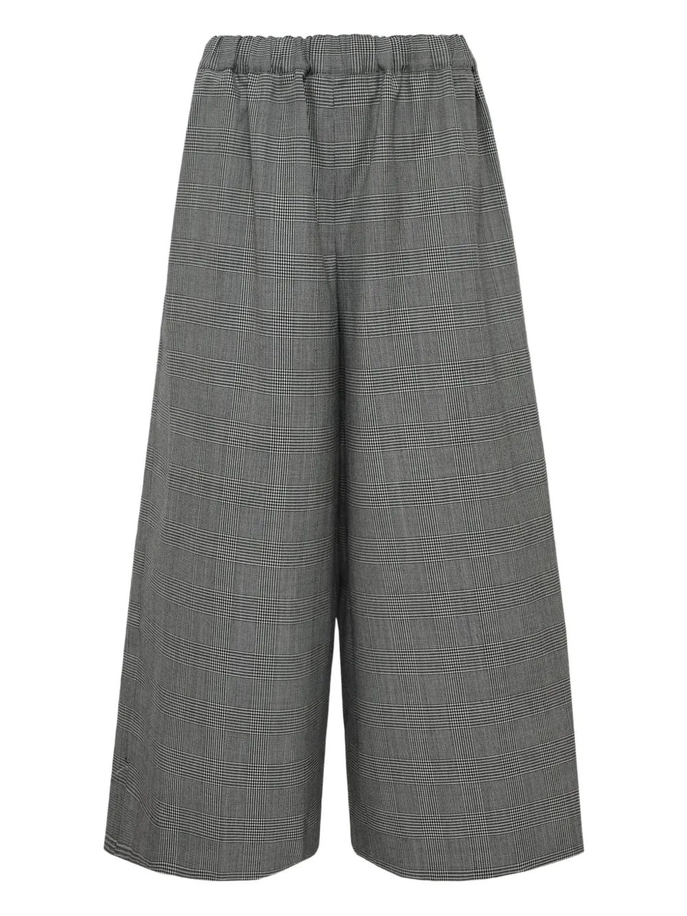 Comme Des Garçons Checked Cropped Trousers In Gray