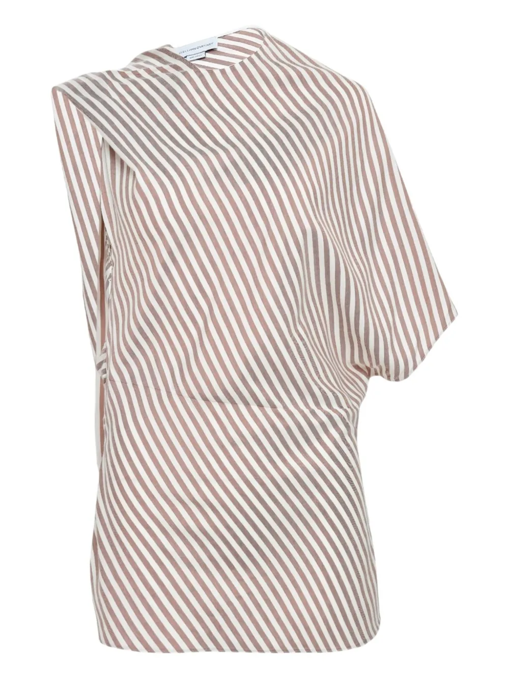 Stella McCartney stripe asymmetric silk blouse | Neutrals | Image 1