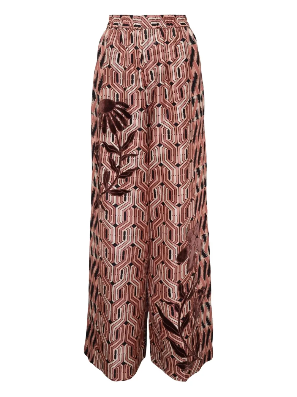 Biyan Printed Elasticated-waist Trousers In Pink