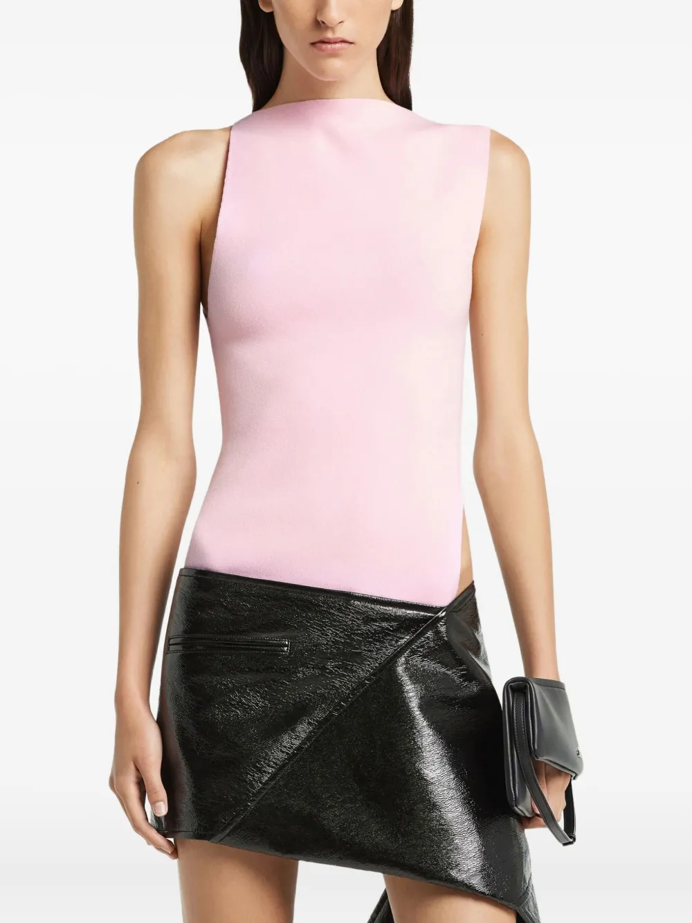 Courrèges Square Interlock Top In Pink