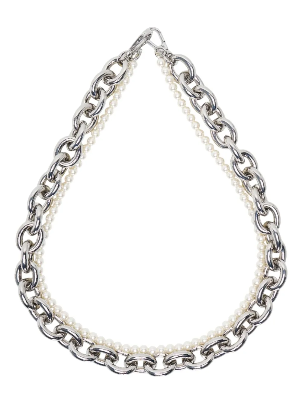 Simone Rocha Pearl And Chain Strap In Silver