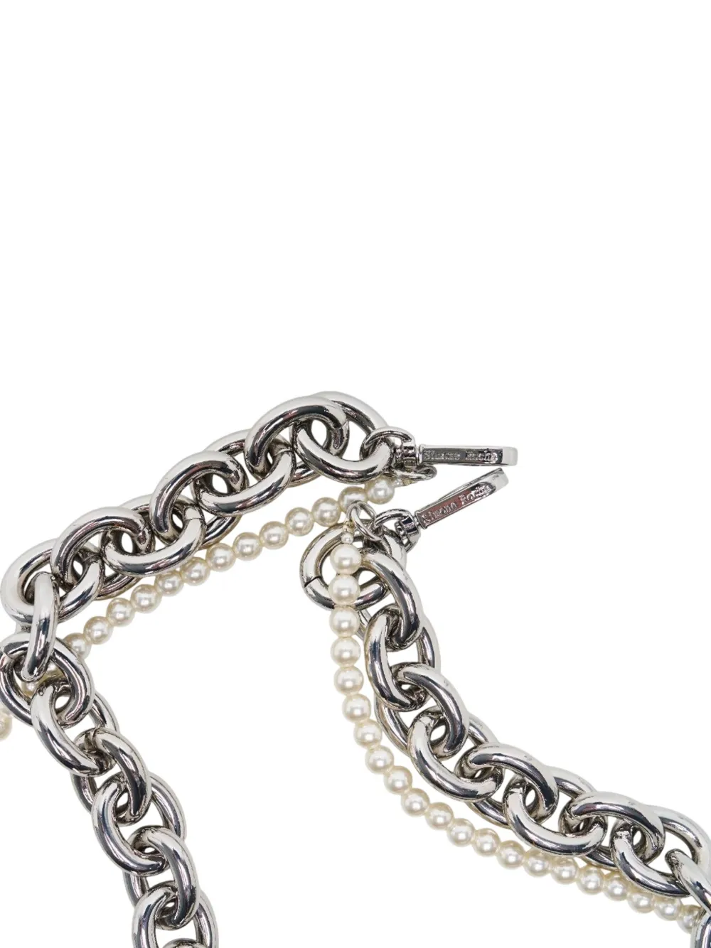 Simone Rocha Pearl And Chain Strap In Silver