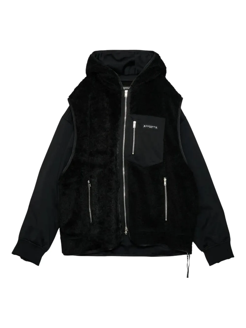 Mastermind Japan layered hooded jacket | Black | Image 1