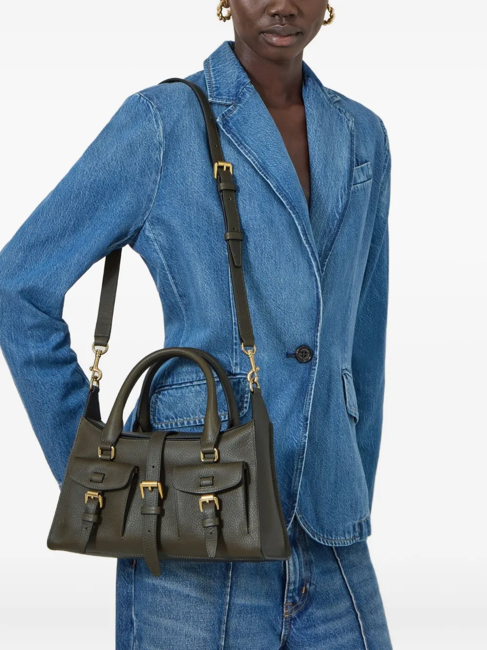 Mulberry small Roxanne buckle tote bag - Groen