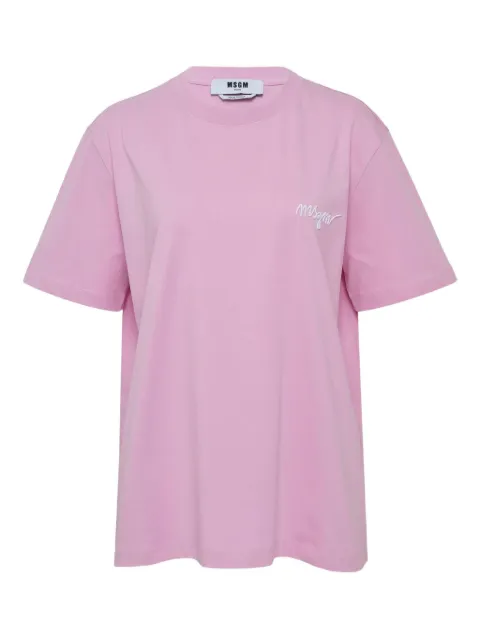 MSGM logo-embroidered T-shirt