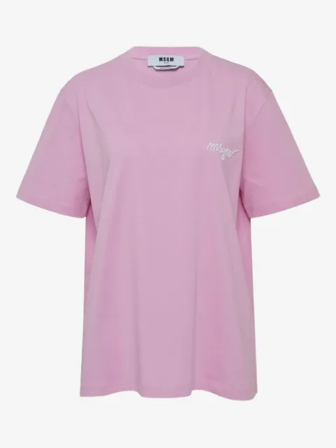 MSGM logo-embroidered T-shirt