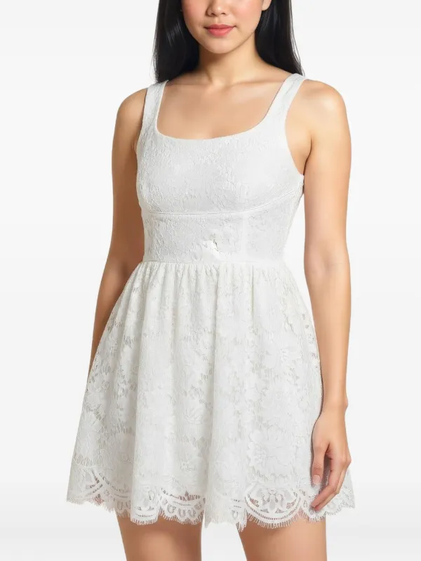 Self-Portrait Floral Lace Mini Dress | White | FARFETCH