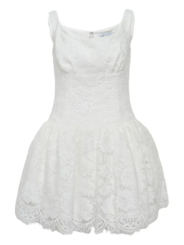 slim fit dress slacks White Floral Lace Mini Dress – self-portrait-US
