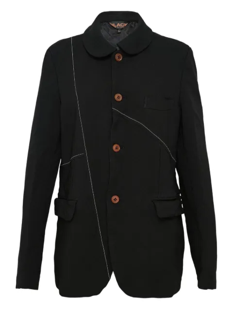 Black Comme Des Garçons gabardine trimmed jacket