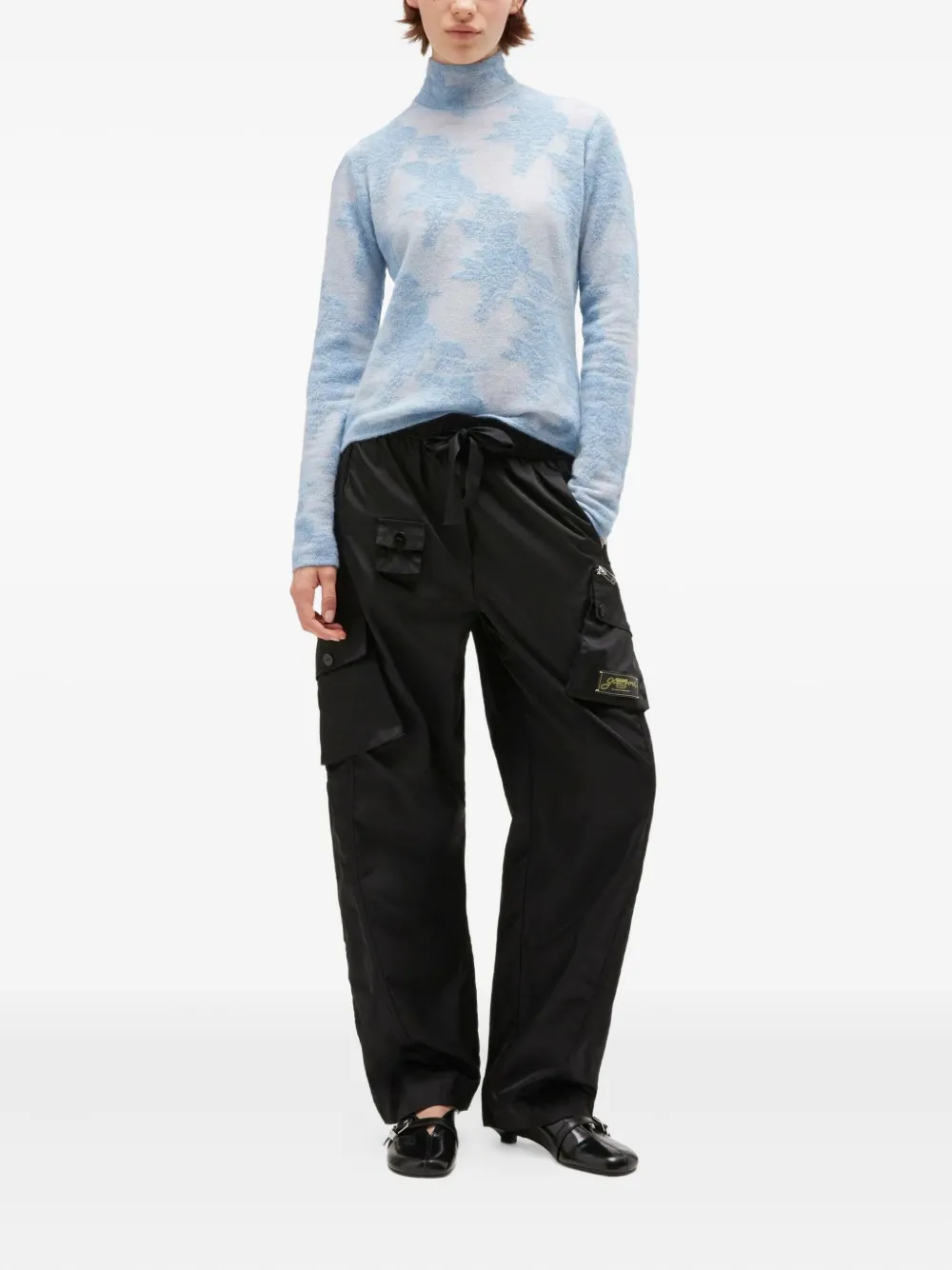 GANNI sheer turtleneck sweater - Wit