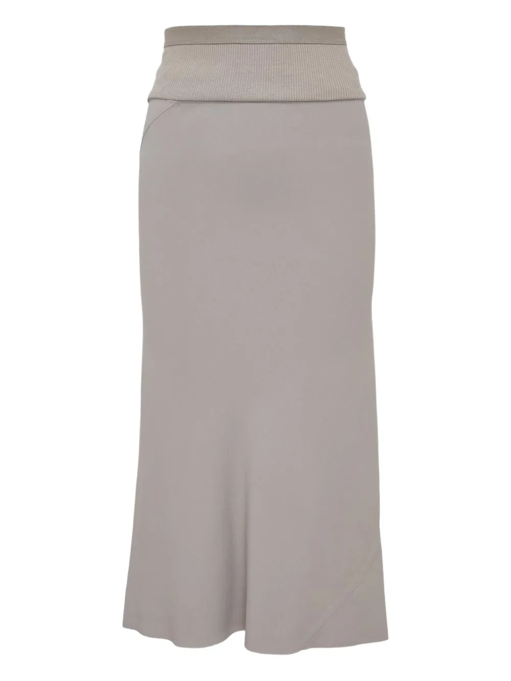 Rick Owens Calf Bias Midi Skirt In Gray