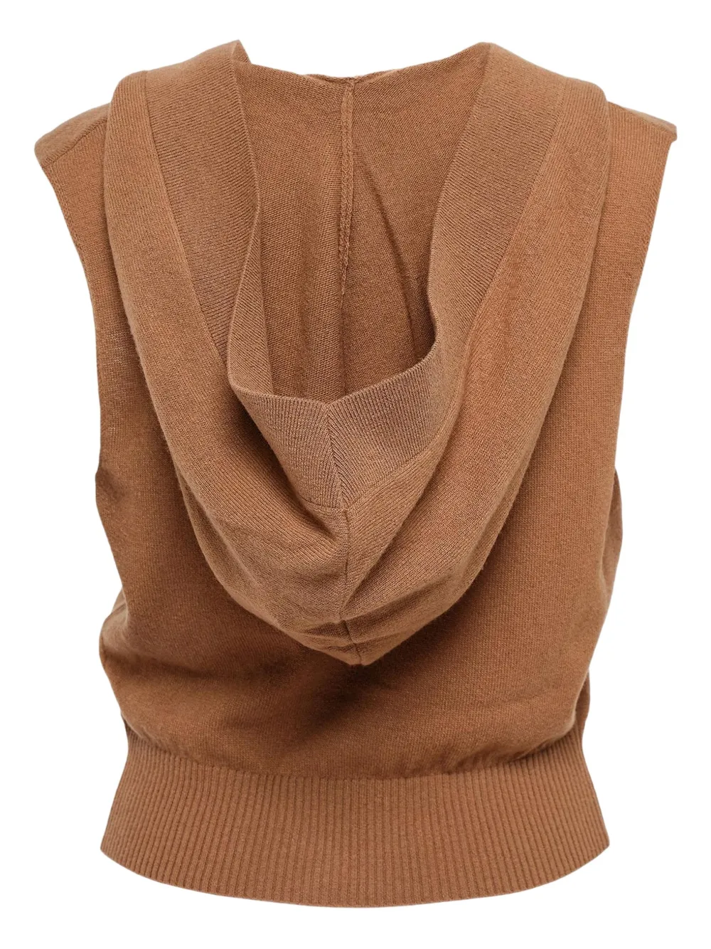 Stella Mccartney Hooded Sleeveless Cardigan In Gold