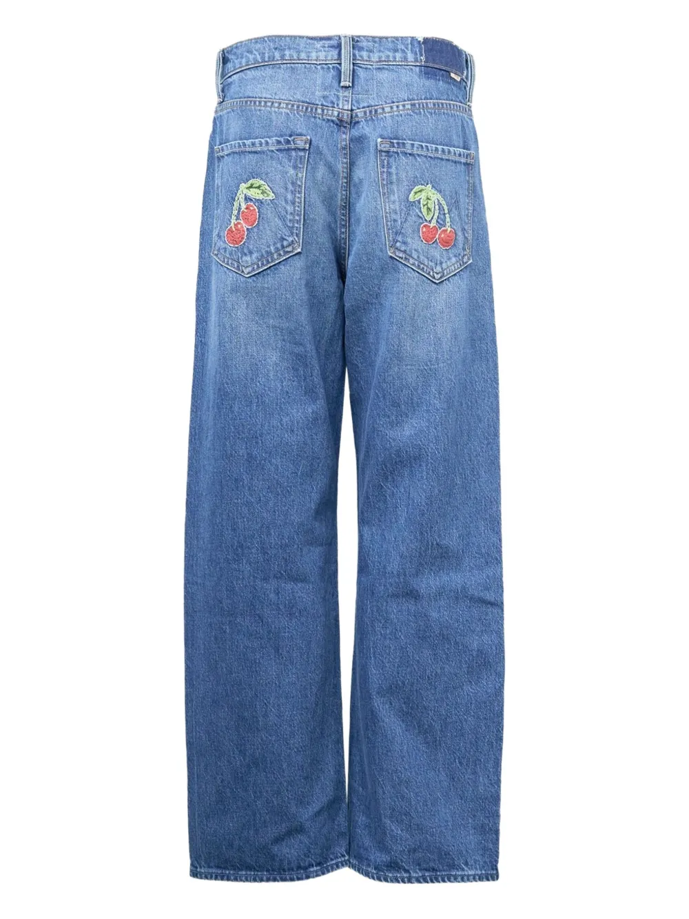 MOTHER Dodger cherry-detail jeans - Blauw