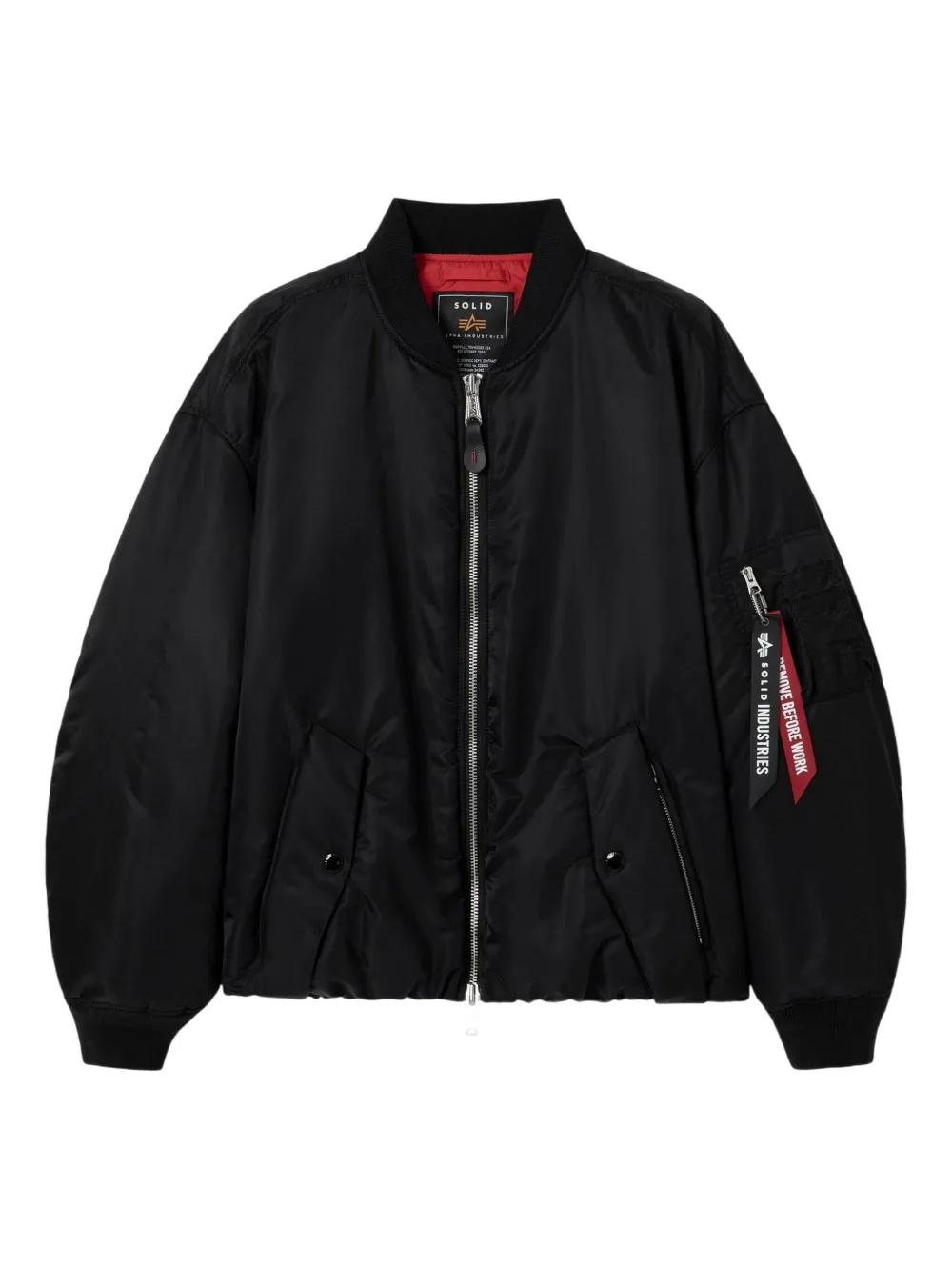 SOLID HOMME x Alpha Industries MA-1 zip-up bomber jacket - Black