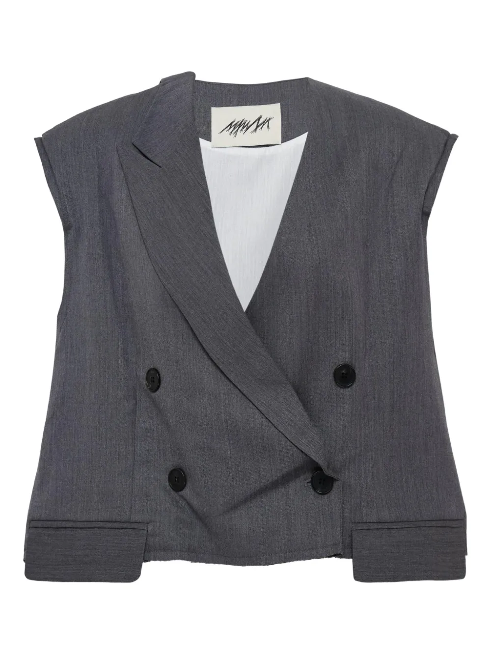Mmam Button-detail Waistcoat In Gray