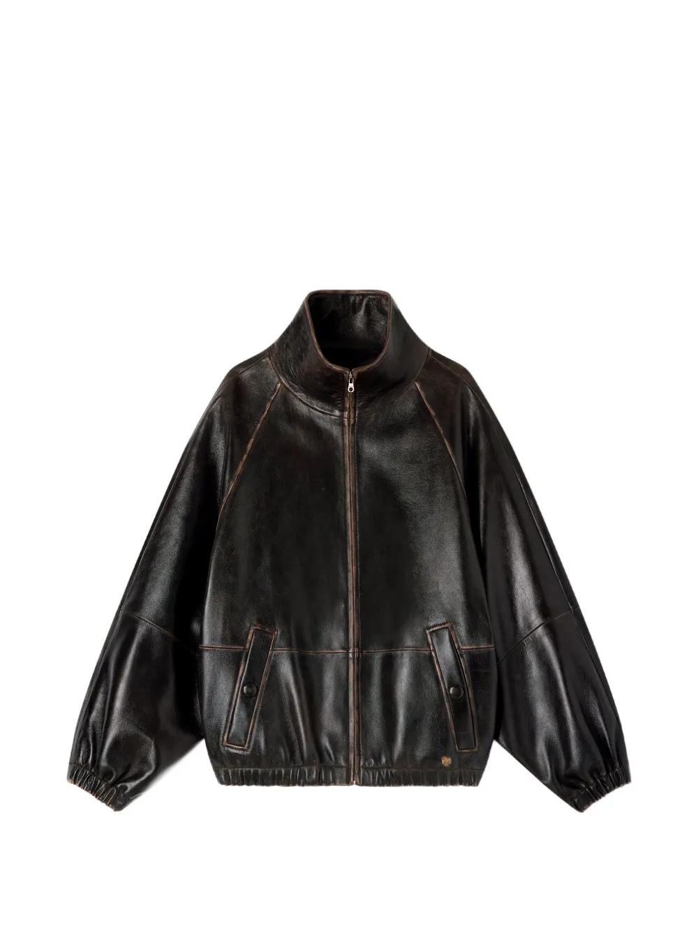 SANDRO Bomber in pelle - Marrone