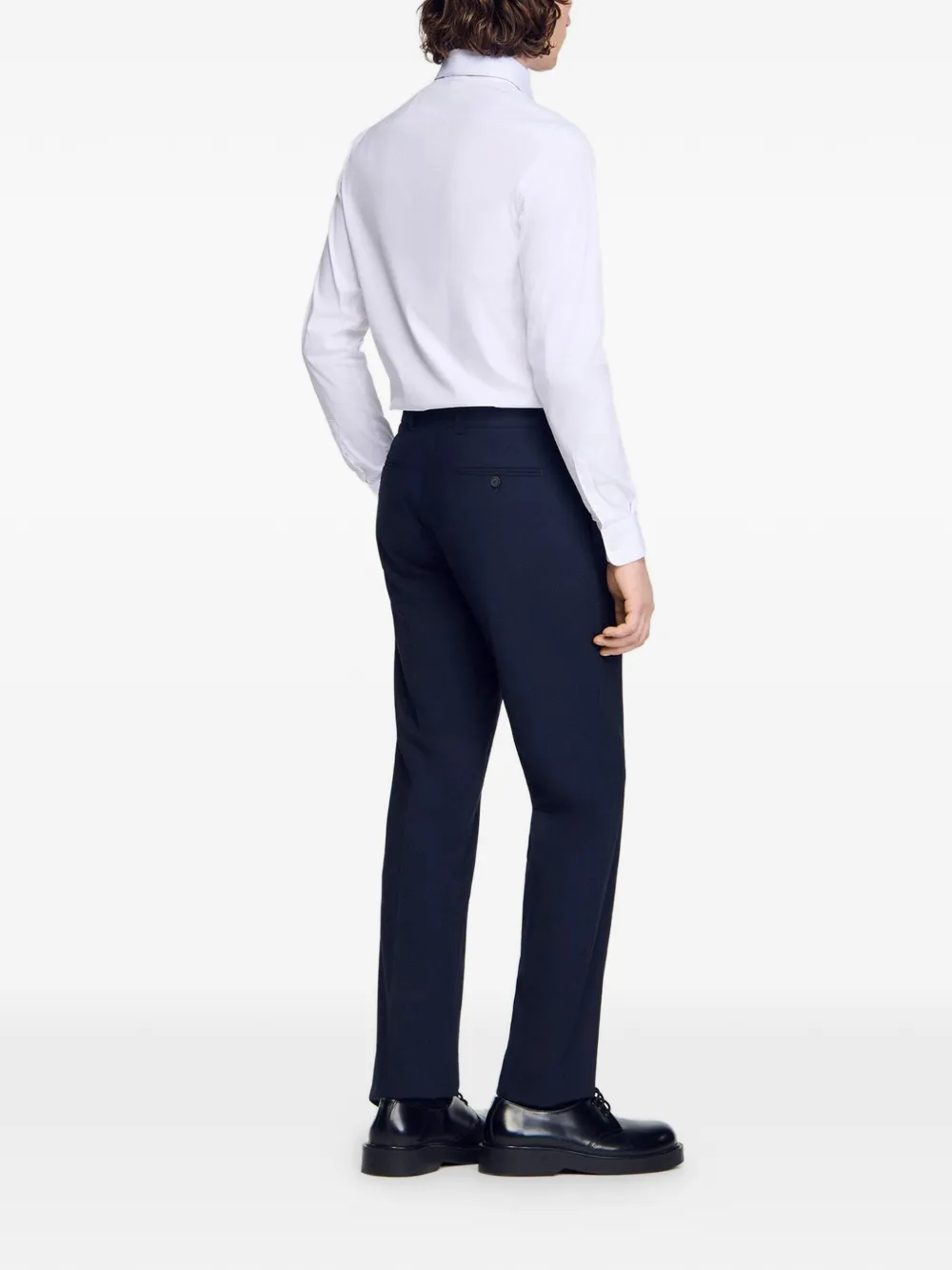 SANDRO Geruite pantalon Blauw