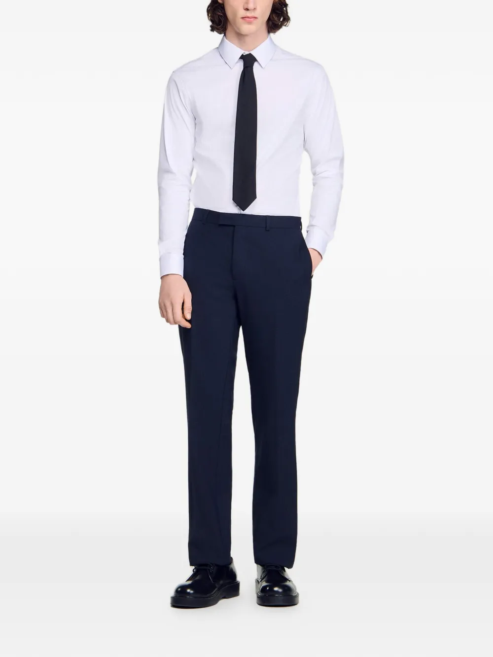 SANDRO Geruite pantalon Blauw