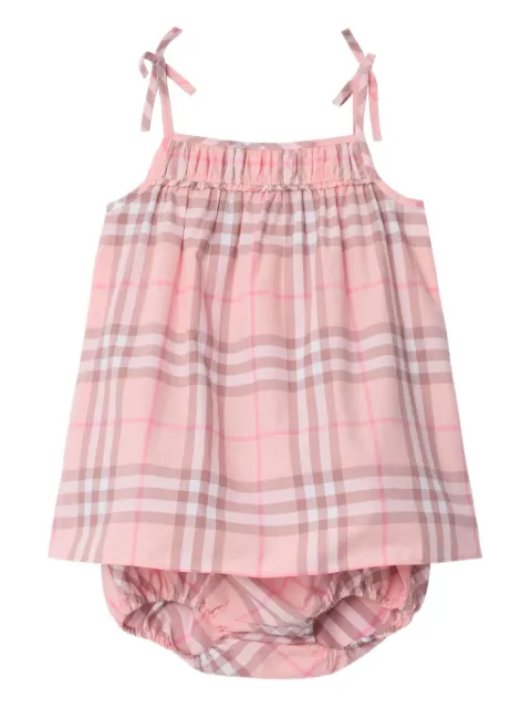 Burberry Kids set de vestido con motivo de cuadros