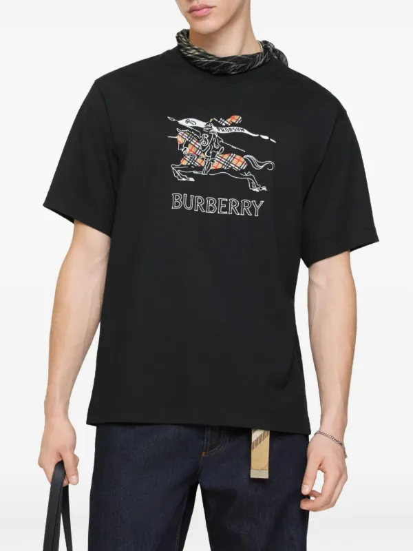 Burberry Equestrian Knight Cotton t-shirt | Black | FARFETCH
