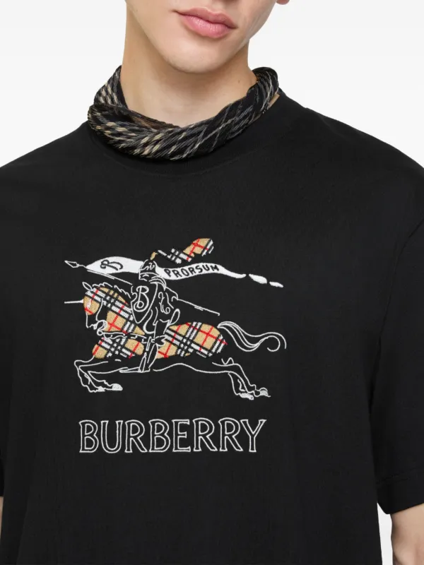 Burberry Equestrian Knight Cotton t-shirt | Black | FARFETCH
