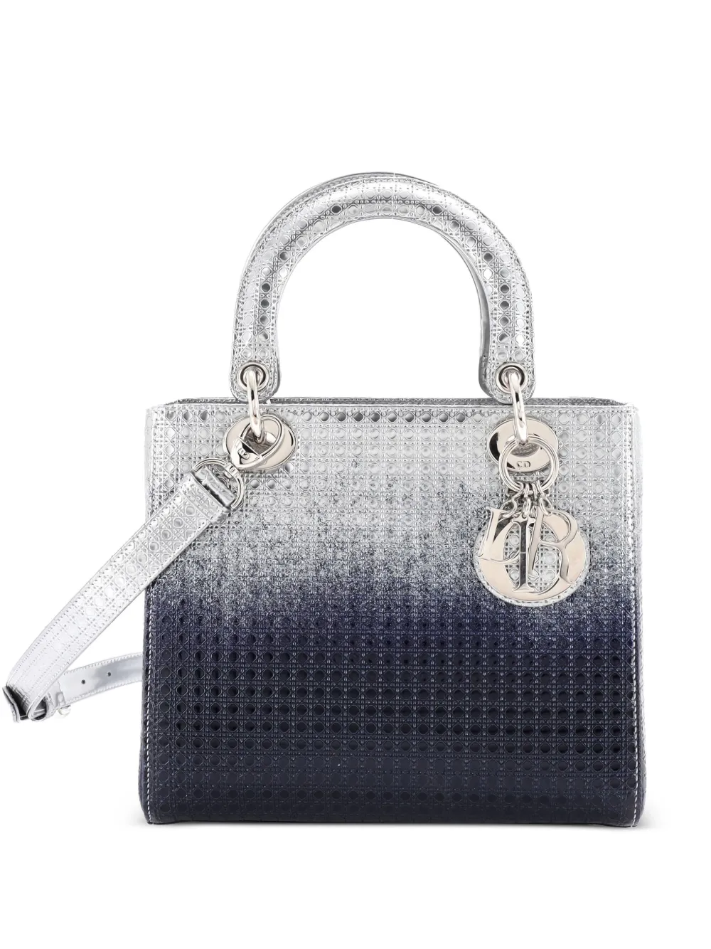 Christian Dior Pre-Owned Lady Dior Bag Micro Cannage Ombre Metallic Christian Dior Pre-Owned Lady Dior Bag Micro Cannage Ombre Metallic