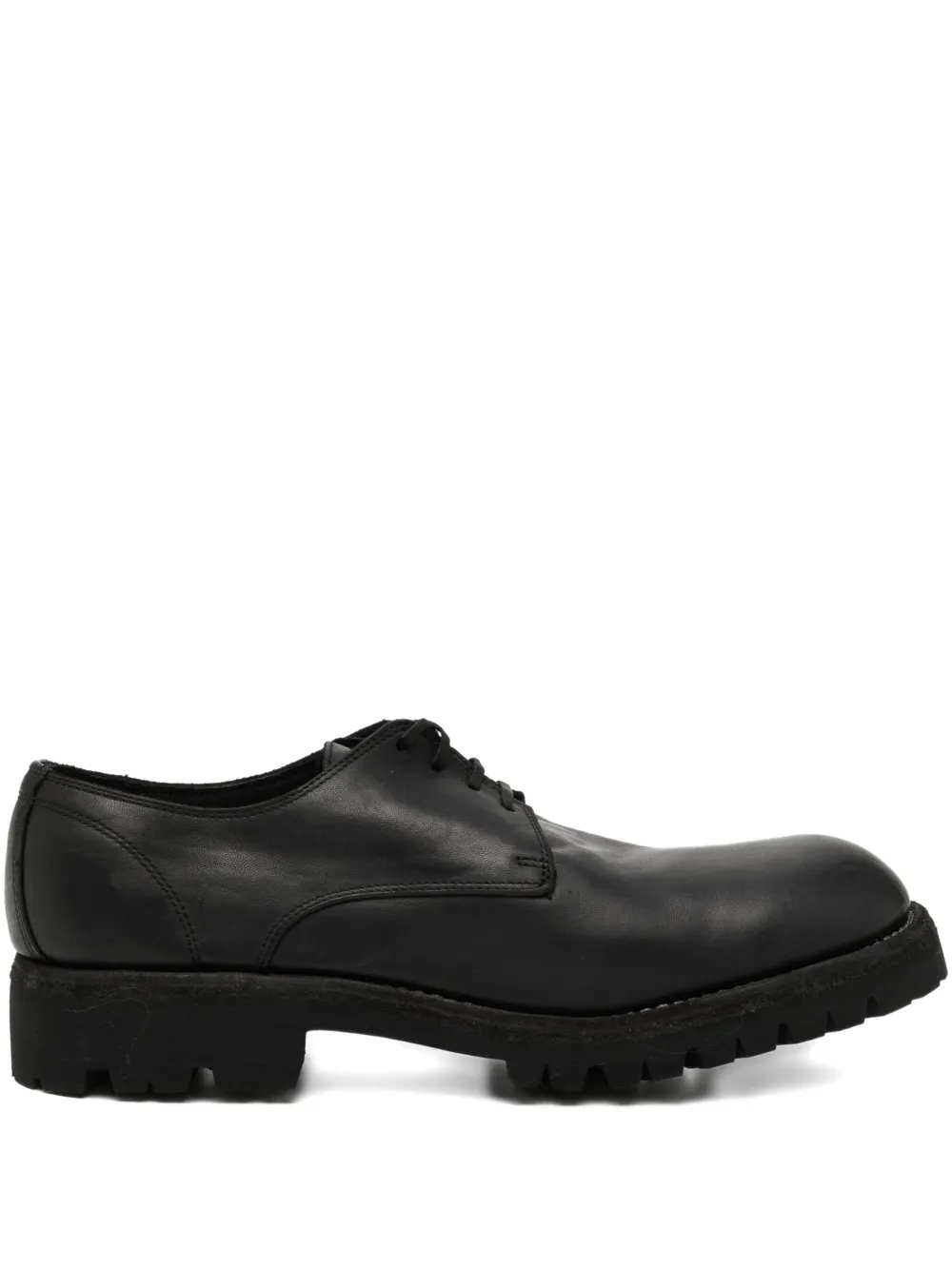 Guidi Leather Derby Shoes In Black