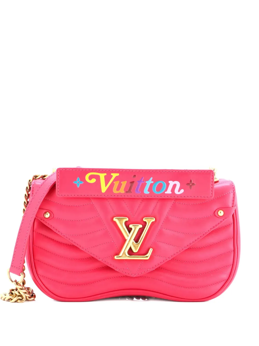 Louis Vuitton Pre-Owned New Wave Chain Bag Quilted Leather MM Louis Vuitton Pre-Owned New Wave Chain Bag Quilted Leather MM