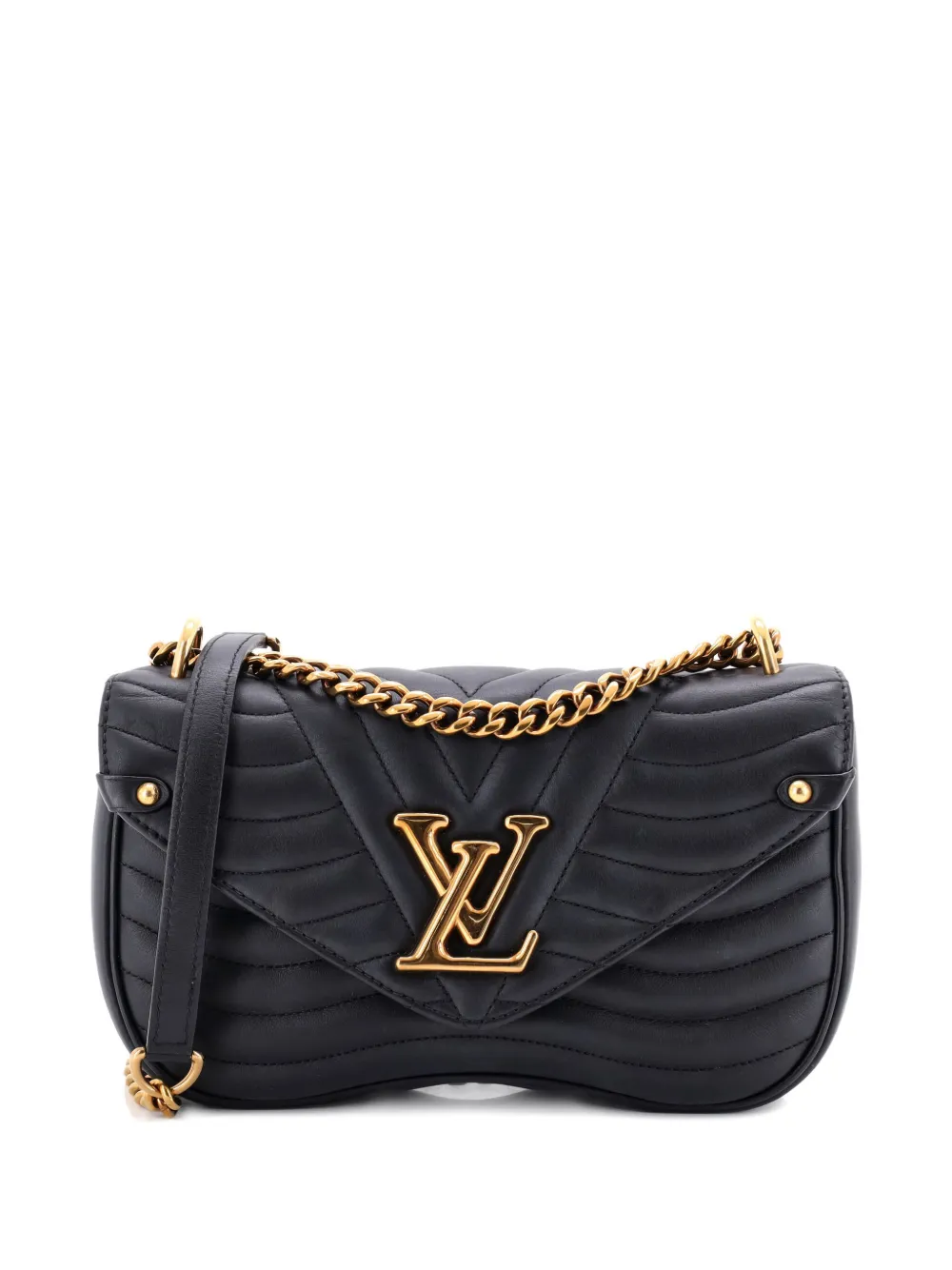 Louis Vuitton Pre-Owned New Wave Chain Bag Quilted Leather MM crossbody bag - Nero