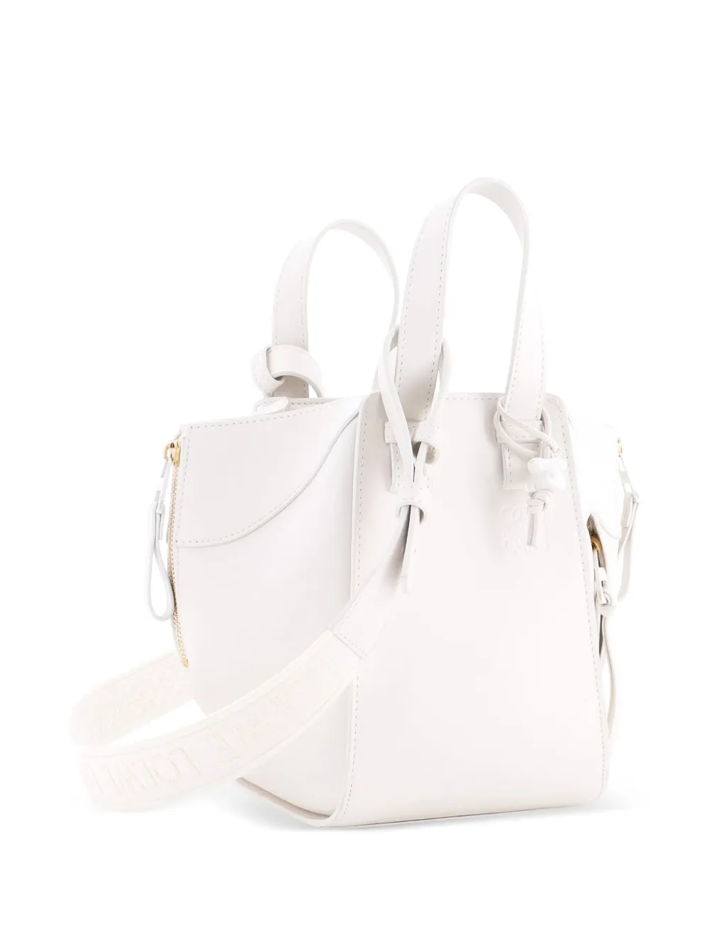 Monochrome Hammock Bag Leather Compact Crossbody Bag
