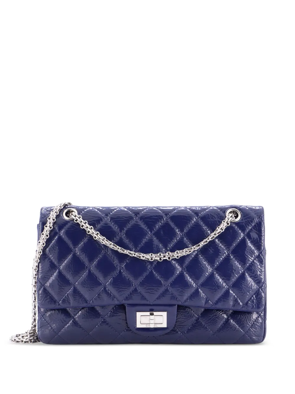 CHANEL Pre-Owned Reissue 2.55 Flap Bag Quilted Crinkled Patent 227 CHANEL Pre-Owned Reissue 2.55 Flap Bag Quilted Crinkled Patent 227