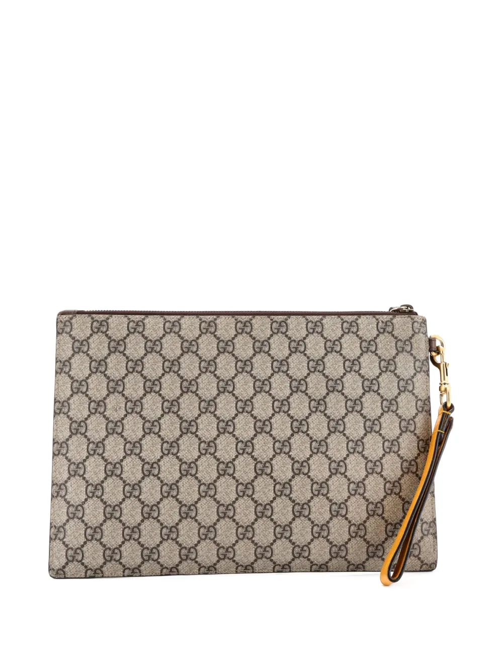 GUCCI Pre-owned Neo Vintage Wristlet Pouch Gg Coated Canvas Clutch Bag In Neutral