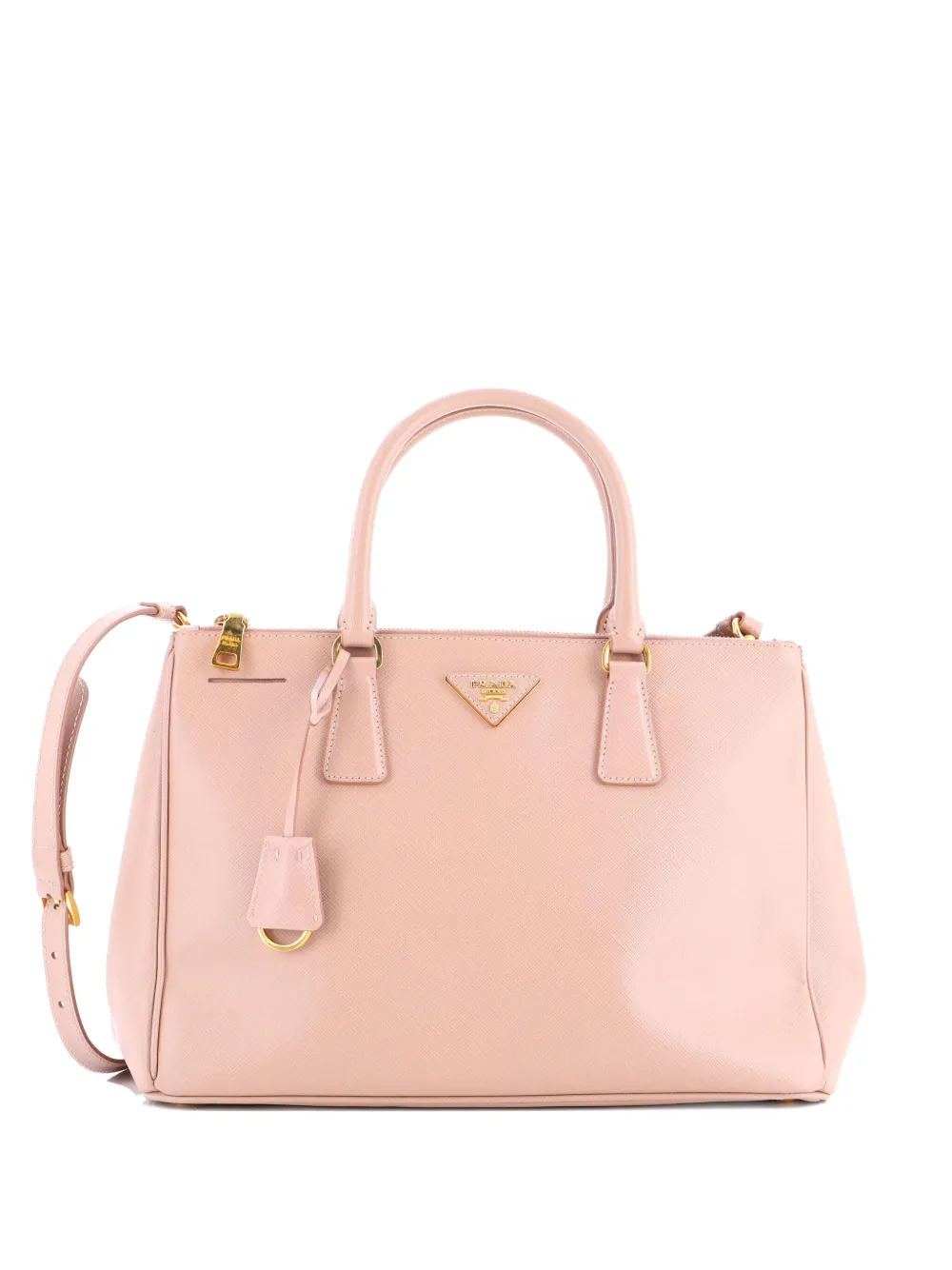 Prada Pre-Owned Double Zip Lux Saffiano Leather Medium tote bag - ピンク Prada Pre-Owned Double Zip Lux Saffiano Leather Medium tote bag - ピンク