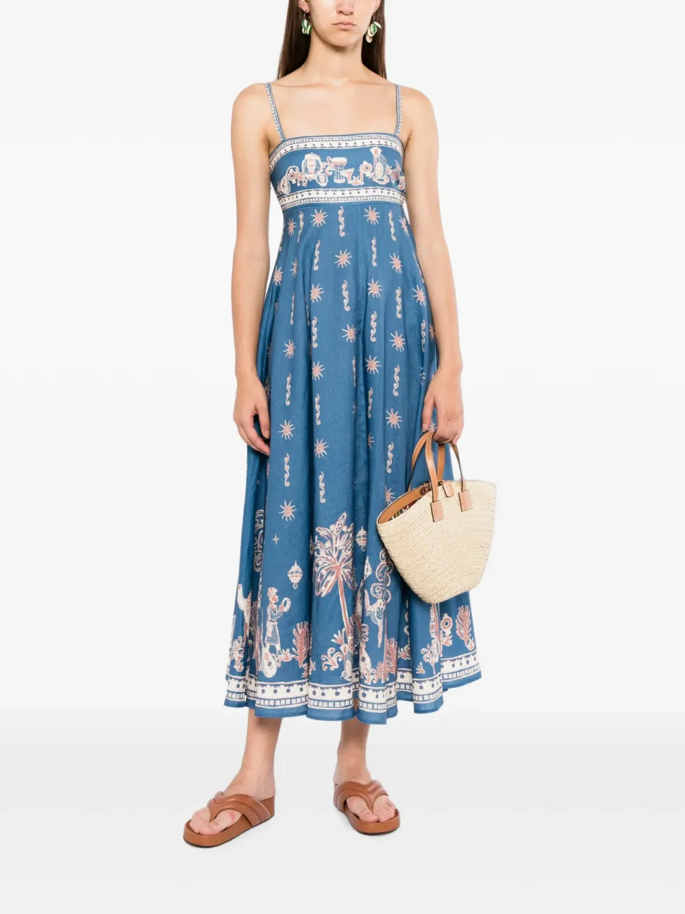 ALEMAIS Midi-jurk met print Blauw