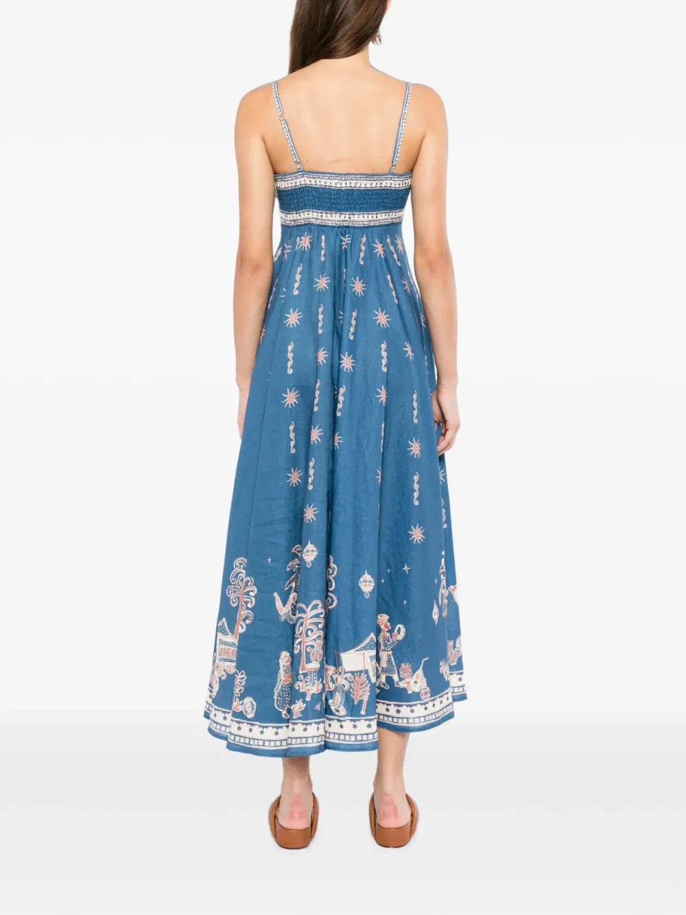 ALEMAIS Midi-jurk met print Blauw