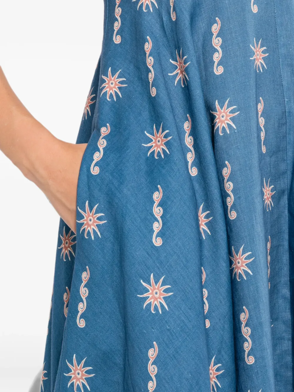 ALEMAIS Midi-jurk met print Blauw